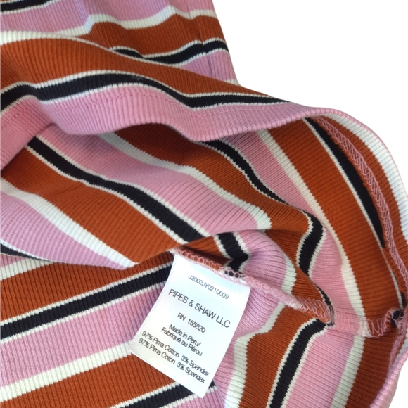 Veronica Beard Nikkie Striped Mock Neck T-shirt in Pink Multi Large - Picture 8 of 12
